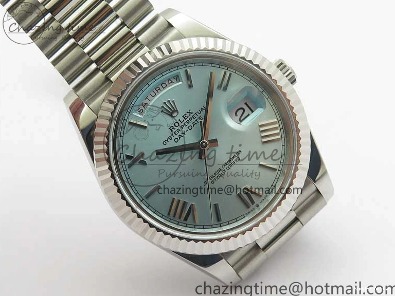 0501 WaterResistant Day Date 40 SS Bp Maker 1:1 Best Edition Tiffany Blue Roman Dial on SS Bracelet A 2549